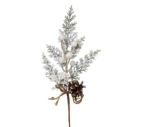 Zápich tuja, šiška, bie. bobulky zasnežené, glit 31cm