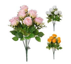 Kytica ruža, gypsa, zeleň, 3f 45cm