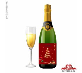Šumivé víno so zlatom k Vianociam - Vianočný stromček s darčekmi