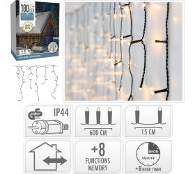 Cencúle led 180 /elek./ww/ out,ind/timer/8fun//ax8451300