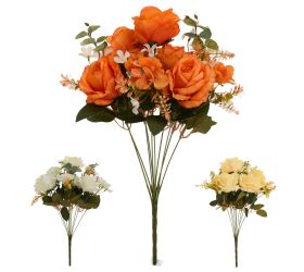 Kytica ruža eukalyptus  3f 48cm