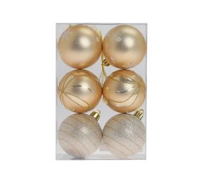 Gule plast. bl. zlaté ornament mix s/6 6cm