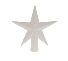 Špic hviezda plast. biely gliter 12,5cm