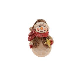 Snehuliak s hviezdou béž/čer poly 3,5*3*5,5cm