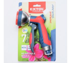 Postrekovač záhradný zinkový, 7-funkčný, pogumovaná rukoväť