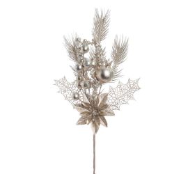 Konárik vian. ruža, zeleň, bobule champan 31cm