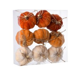 Tekvice s mašlou kr/or zamat/textlil s/9 8cm