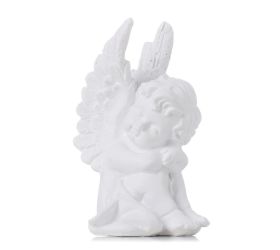 Anjel sediaci biely poly 5,5*5,5*9cm