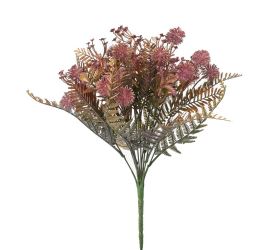 Zeleň drob. kvety, echinops zeleno-fialový metal 38cm