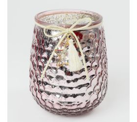 Svietnik hviezda sklo sv.fialový 11x14cm