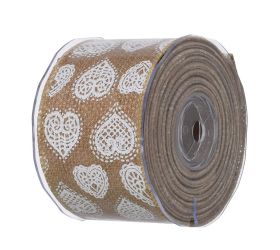 Stuha 6cmx10m juta srdce natural 2523g 00