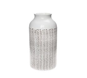 Váza ornament biela keramika 12.5*12.5*23.5cm