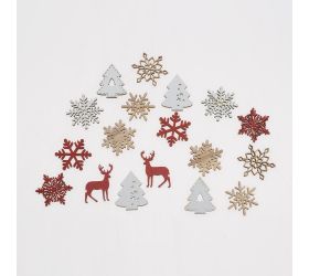 Drevené ozdoby čer/nat/bie mix/9 s/18 3,5*0,3*3,5cm
