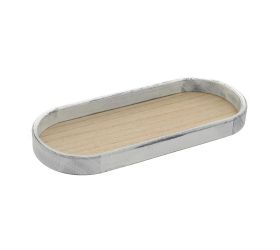 Tácka ovál bielo/béž drevo 44,5*19,5*3,8cm