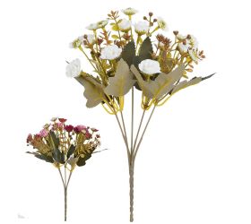 Kytica ruža,chyrzantéma, mix/2f 28cm