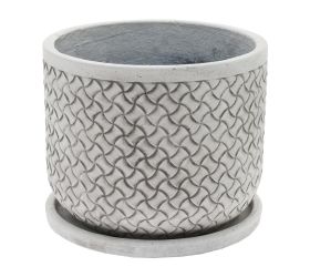 J92 kvetináč + miska chocolate biela 37h30,3cm l