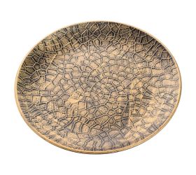 Drevený podnos kruh čie/zl 34.5*3*34.5cm