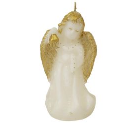 Anjel s lampášom bie-zlatý 12cm
