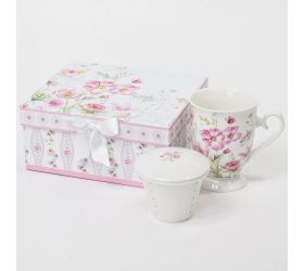 Super cena darček hrnček set. ružový 19,5x16,5x9cm