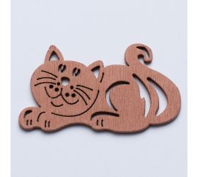 Výrez mačka s/10 6cm hnedá