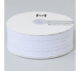 Stuha čipka 45mmx50y biela