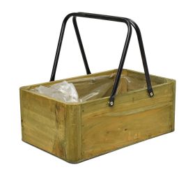 408fl/s debnička s úchytom drevo hnedá l 29x18x11/24cm