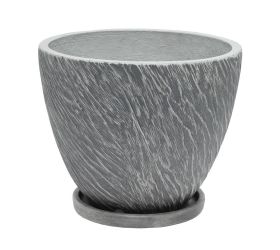 J34 kvetináč + miska nova tm.čierny 37xh30,3cm m