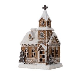 Kostol perník polyres 14x12x23,5cm