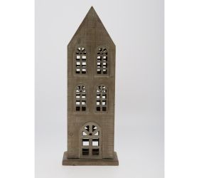 Domček sivo-hnedý drevo 10*16*45cm