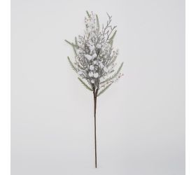 Konár bie. šípky, bobulky, siv. konár, čečina zasnež. 67cm