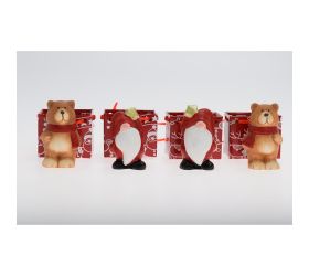 Medveď, santa v taštičke mix/f s/24 keram. 4,3*4,3*7,7cm