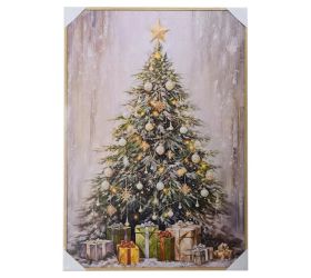 Obraz vianočný stromček, darčeky led 60*90*2,5cm