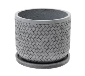 J10 kvetináč + miska lucy šedá  37xh30,3cm l