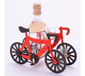 706 bicykel/poháre drevo+sklo 33x30x11cm