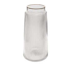 Váza sklo čierna d14h28cm