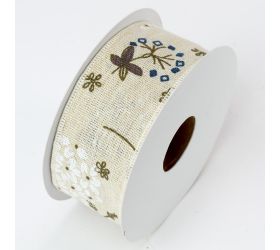 Stuha látka  vzor kvet 4cm*10m super cena