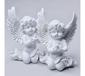 Anjel polyres.biely so sviečkou v13cm