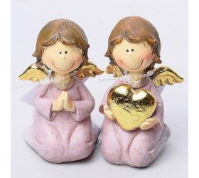 Anjel modliaci/srdce fial. mix2 5.5*5*9cm poly angel