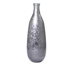 Váza fľaša recycled glass d. grey frosted - h75xd25cm