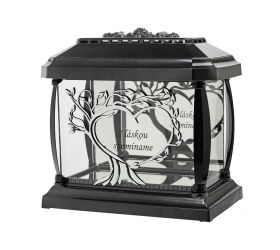 Lampion panteon srdce grafit /s láskou spomíname/