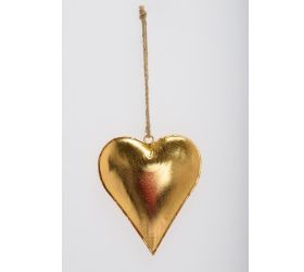 Záves srdce zlaté kov 19*16*3cm
