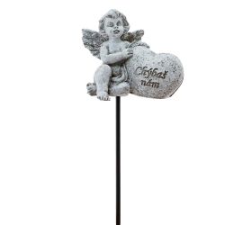 Zápich anjel so srdcom poly 7*4*16cm