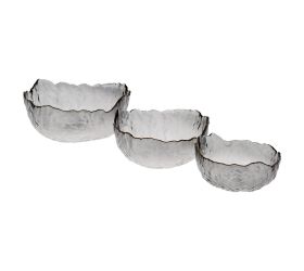 Miska sklo s/3  šedá s:d13h6 m:d17h8 l:d20h10