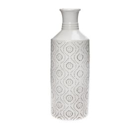 Váza ornament biela keramika 11.5*11.5*31cm