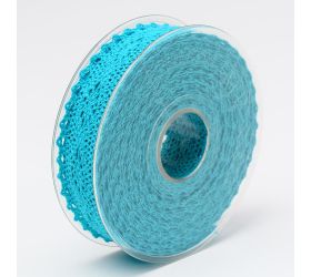 Stuha čipka  25mmx8m tyrkysová