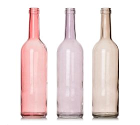Fľaša sklo ruž.mix 7,5xv30cm