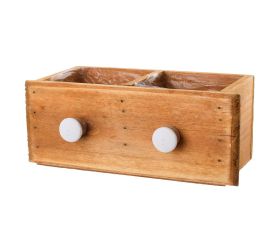 Zásuvka 2x drevo+fólia natur 22x10x9cm