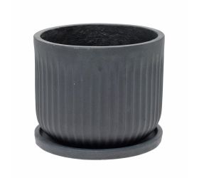 J104  kvetináč + miska čierny 44xh36cm xl