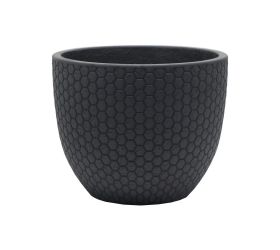 J108 kvetináč+miska okrúhly mila čierna 44x36cm xl