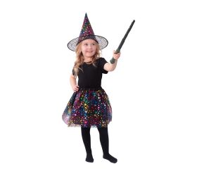 Detský kostým čarodejnice hviezda tutu sukne s klobúkom